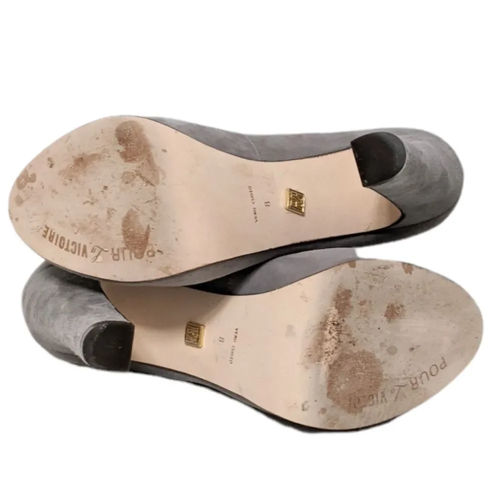 POUR LA VICTOIRE Suede Platform Minimalist Heels 8